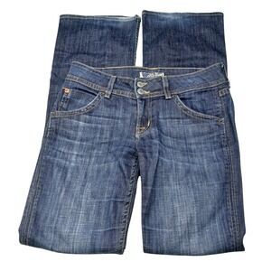Hudson Womens Bootcut Jeans Dark Wash Double Button Flap Pocket Union Jack 31